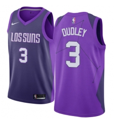 Men's Nike Phoenix Suns #3 Jared Dudley Authentic Purple NBA Jersey - City Edition