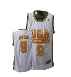Men's Nike Team USA #9 Michael Jordan Swingman Red Gold No. Basketball Jersey