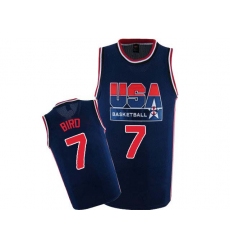Men's Nike Team USA #7 Larry Bird Swingman Navy Blue 2012 Olympic Retro Basketball Jersey