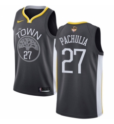 Men's Nike Golden State Warriors #27 Zaza Pachulia Swingman Black Alternate 2018 NBA Finals Bound NBA Jersey - Statement Edition