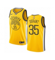 Men's Nike Golden State Warriors #35 Kevin Durant Yellow Swingman Jersey - Earned Edition