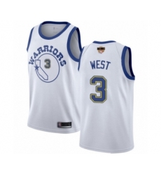 Women's Golden State Warriors #3 David West Swingman White Hardwood Classics 2019 Basketball Finals Bound Basketball Jersey
