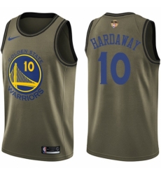 Men's Nike Golden State Warriors #10 Tim Hardaway Swingman Green Salute to Service 2018 NBA Finals Bound NBA Jersey