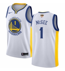 Women's Nike Golden State Warriors #1 JaVale McGee Swingman White Home 2018 NBA Finals Bound NBA Jersey - Association Edition