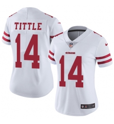 Women's Nike San Francisco 49ers #14 Y.A. Tittle White Vapor Untouchable Limited Player NFL Jersey