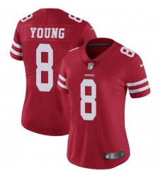 Women's Nike San Francisco 49ers #8 Steve Young Red Team Color Vapor Untouchable Limited Player NFL Jersey