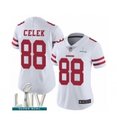 Women's San Francisco 49ers #88 Garrett Celek White Vapor Untouchable Limited Player Super Bowl LIV Bound Football Jersey