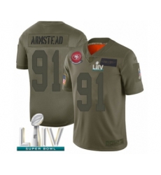 Men's San Francisco 49ers #91 Arik Armstead Limited Olive 2019 Salute to Service Super Bowl LIV Bound Football Jersey