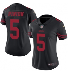 Women's Nike San Francisco 49ers #5 Bradley Pinion Limited Black Rush Vapor Untouchable NFL Jersey