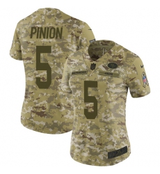 Women's Nike San Francisco 49ers #5 Bradley Pinion Limited Camo 2018 Salute to Service NFL Jersey
