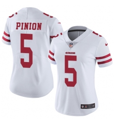 Women's Nike San Francisco 49ers #5 Bradley Pinion White Vapor Untouchable Limited Player NFL Jersey