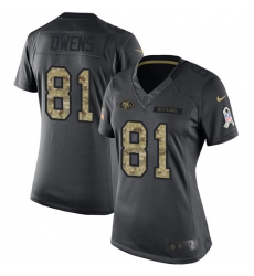 Women's Nike San Francisco 49ers #81 Terrell Owens Limited Black 2016 Salute to Service NFL Jersey