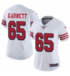Women's Nike San Francisco 49ers #65 Joshua Garnett Limited White Rush Vapor Untouchable NFL Jersey