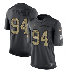 Youth Nike San Francisco 49ers #94 Solomon Thomas Limited Black 2016 Salute to Service NFL Jersey