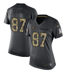 Women's Nike San Francisco 49ers #87 Dwight Clark Limited Black 2016 Salute to Service NFL Jersey
