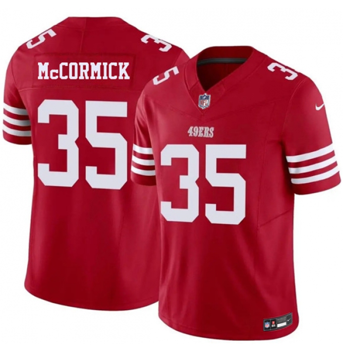 Men's San Francisco 49ers #35 Sincere McCormick Red 2026 F.U.S.E. Vapor Untouchable Limited Football Stitched Jersey