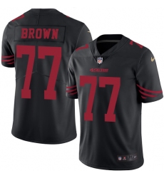 Men's Nike San Francisco 49ers #77 Trent Brown Limited Black Rush Vapor Untouchable NFL Jersey