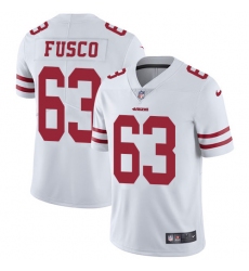 Men's Nike San Francisco 49ers #63 Brandon Fusco White Vapor Untouchable Limited Player NFL Jersey