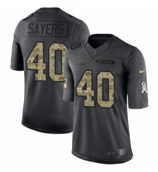 Youth Nike Chicago Bears #40 Gale Sayers Limited Black 2016 Salute to Service NFL Jersey