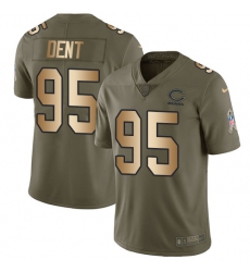 Youth Nike Chicago Bears #95 Richard Dent Limited Olive/Gold Salute to Service NFL Jersey