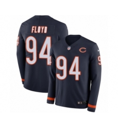 Men's Nike Chicago Bears #94 Leonard Floyd Limited Navy Blue Therma Long Sleeve NFL Jersey
