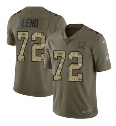 Men's Nike Chicago Bears #72 Charles Leno Limited Olive/Camo Salute to Service NFL Jersey