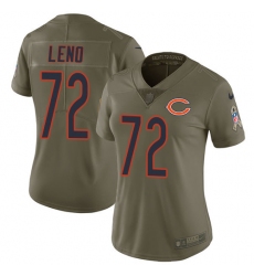 Women's Nike Chicago Bears #72 Charles Leno Limited Olive 2017 Salute to Service NFL Jersey