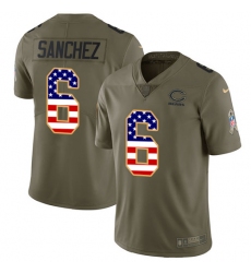 Men's Nike Chicago Bears #6 Mark Sanchez Limited Olive/USA Flag Salute to Service NFL Jersey