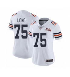 Women's Chicago Bears #75 Kyle Long White 100th Season Limited Football Jersey
