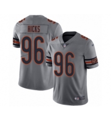Men's Chicago Bears #96 Akiem Hicks Limited Silver Inverted Legend Football Jersey