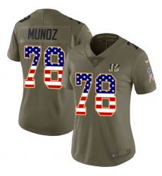 Women's Nike Cincinnati Bengals #78 Anthony Munoz Limited Olive/USA Flag 2017 Salute to Service NFL Jersey