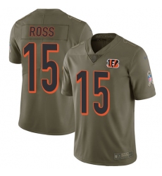 Men's Nike Cincinnati Bengals #15 John Ross Limited Olive 2017 Salute to Service NFL Jersey