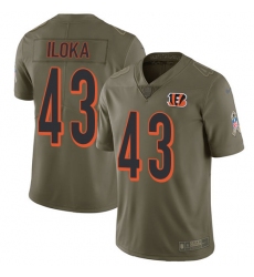 Men's Nike Cincinnati Bengals #43 George Iloka Limited Olive 2017 Salute to Service NFL Jersey