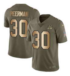 Men's Nike Cincinnati Bengals #30 Cedric Peerman Limited Olive/Gold 2017 Salute to Service NFL Jersey