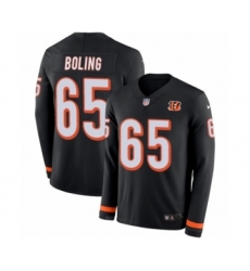 Youth Nike Cincinnati Bengals #65 Clint Boling Limited Black Therma Long Sleeve NFL Jersey