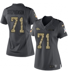 Women's Nike Denver Broncos #71 Donald Stephenson Limited Black 2016 Salute to Service NFL Jersey