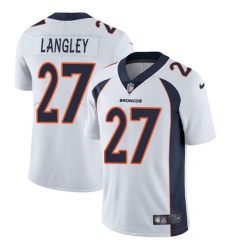 Men's Nike Denver Broncos #27 Brendan Langley White Vapor Untouchable Limited Player NFL Jersey