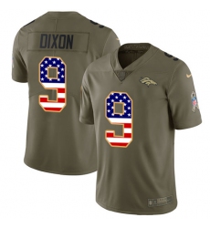 Youth Nike Denver Broncos #9 Riley Dixon Limited Olive/USA Flag 2017 Salute to Service NFL Jersey