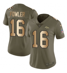 Women's Nike Denver Broncos #16 Bennie Fowler Limited Olive/Gold 2017 Salute to Service NFL Jersey