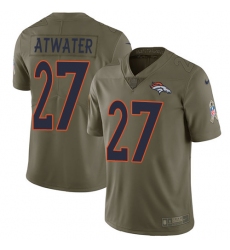 Men's Nike Denver Broncos #27 Steve Atwater Limited Olive 2017 Salute to Service NFL Jersey