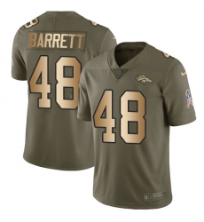 Men's Nike Denver Broncos #48 Shaquil Barrett Limited Olive/Gold 2017 Salute to Service NFL Jersey