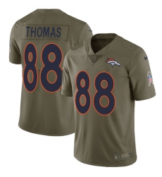 Youth Nike Denver Broncos #88 Demaryius Thomas Limited Olive 2017 Salute to Service NFL Jersey