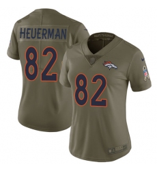 Women's Nike Denver Broncos #82 Jeff Heuerman Limited Olive 2017 Salute to Service NFL Jersey