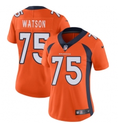 Women's Nike Denver Broncos #75 Menelik Watson Orange Team Color Vapor Untouchable Limited Player NFL Jersey
