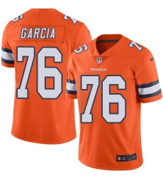 Youth Nike Denver Broncos #76 Max Garcia Limited Orange Rush Vapor Untouchable NFL Jersey