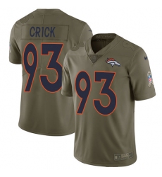 Men's Nike Denver Broncos #93 Jared Crick Limited Olive 2017 Salute to Service NFL Jersey