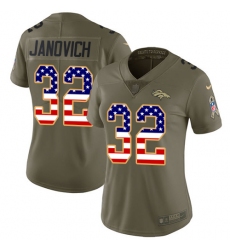 Women's Nike Denver Broncos #32 Andy Janovich Limited Olive/USA Flag 2017 Salute to Service NFL Jersey