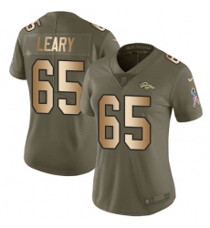 Women's Nike Denver Broncos #65 Ronald Leary Limited Olive/Gold 2017 Salute to Service NFL Jersey