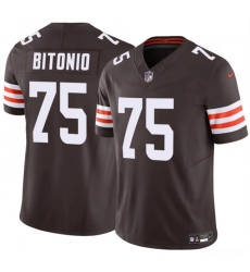 Men's Cleveland Browns #75 Joel Bitonio Brown F.U.S.E. Vapor Limited Stitched Football Jersey