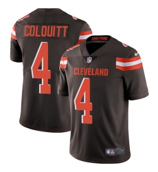 Men's Nike Cleveland Browns #4 Britton Colquitt Brown Team Color Vapor Untouchable Limited Player NFL Jersey